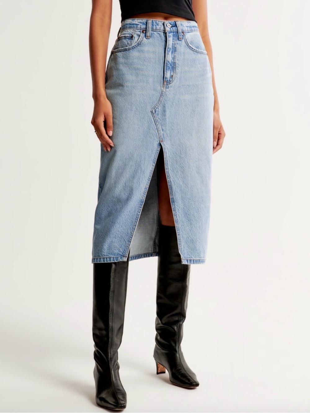 Abercrombie Denim Midi Skirt